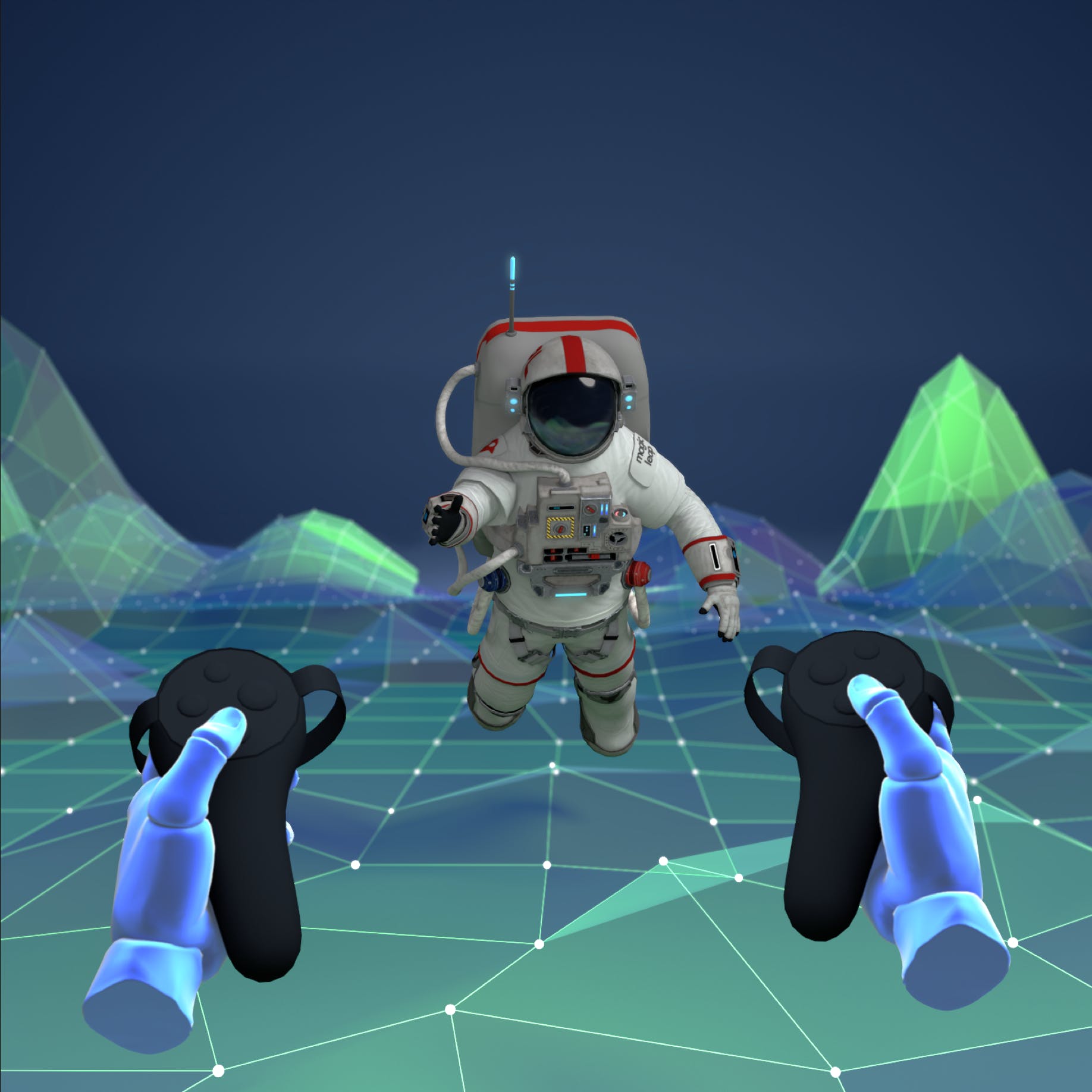 An astronaut in the VR space.