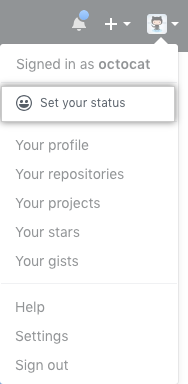 Button on profile to set your status