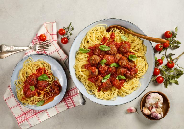 spagetti med italienske kjøttboller