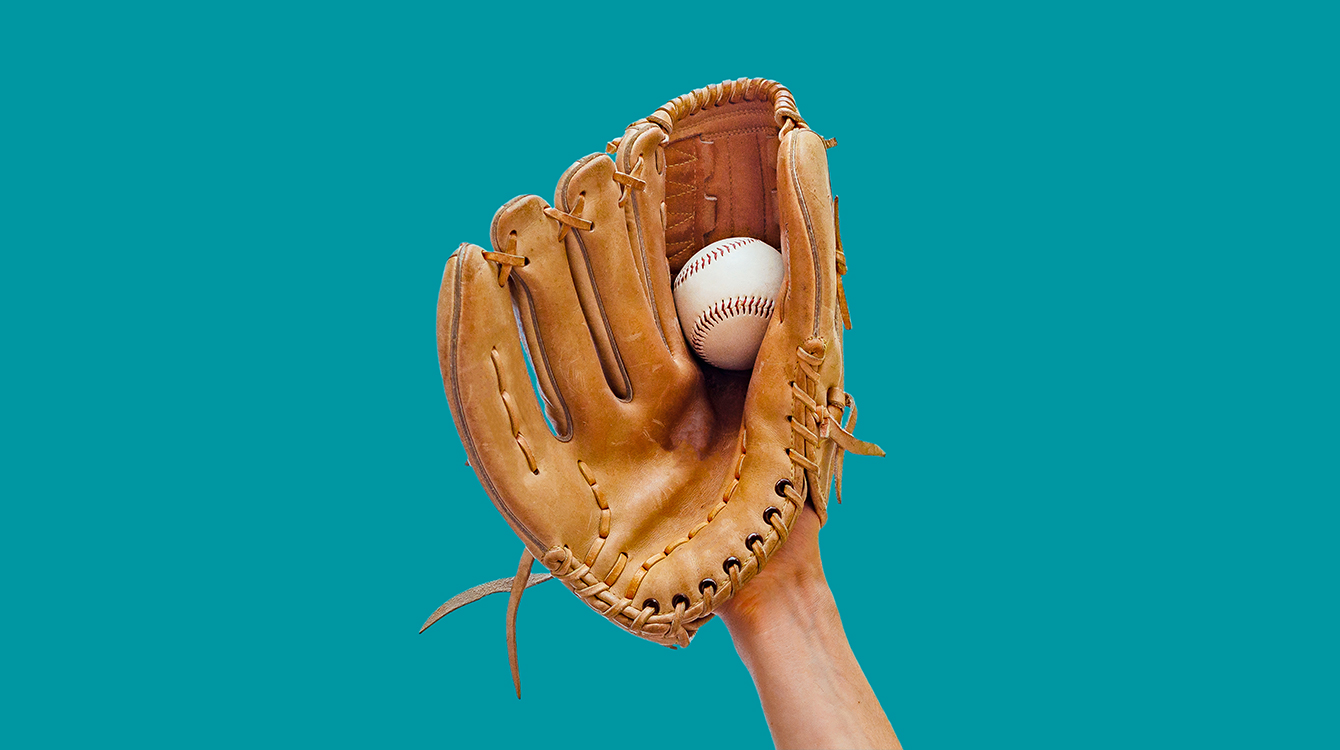 Baseball in glove