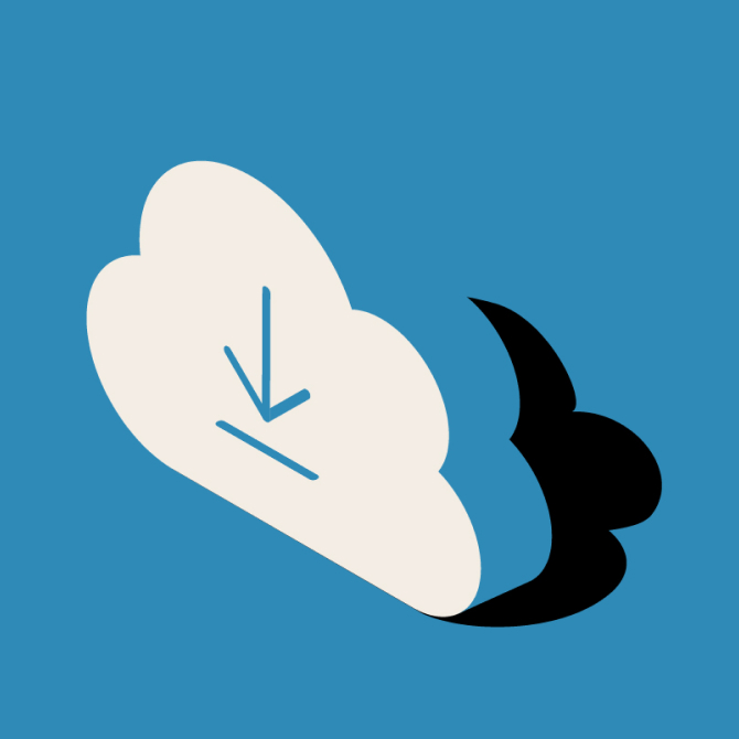 Cloud featuring a download symbol in its center