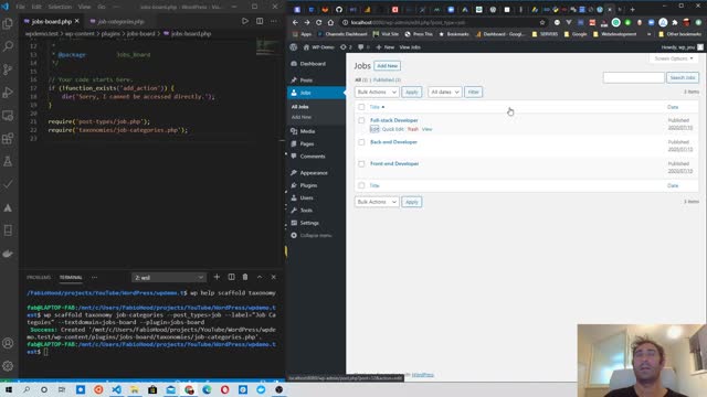 Fabio Pacifici: How to Create a Custom WordPress Plugin | Add Custom Taxonomies #2