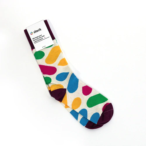 Slack Custom Crew Cotton Socks - Cream