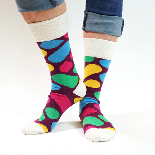 Slack Custom Crew Cotton Socks - Purple