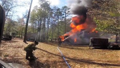 Photo of Helmet-cam video from Georgia structure fire