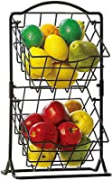 SKAFA Iron Storage Basket with 2 Tiers, 56X31X33 cm, Black