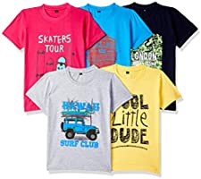 ESNINO Boys' T-Shirt (Pack of 5)