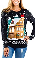 Women's Light Show Light Up Sweater - Stuck Santa Christmas Sweater w/Built in Lights