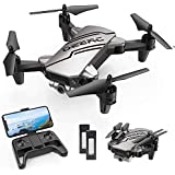 DEERC D20 Mini Drone for Kids with 720P HD FPV Camera Remote Control Toys Gifts for Boys Girls with Altitude Hold, Headless Mode, One Key Start Speed Adjustment, 3D Flips 2 Batteries, Silver