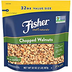 FISHER Chef's Naturals Chopped Walnuts, 32 oz, Naturally Gluten Free, No Preservatives, Non-GMO