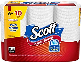 Scott Paper Towels Choose-A-Sheet, 6 Mega Rolls, White, 102 Sheets per Roll