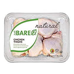 Just BARE Natural Fresh Chicken Thighs | Family Pack | Antibiotic Free | Bone-In | 2.25 LB