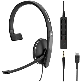 Sennheiser SC 135 USB-C (508355) - Single-Sided (Monaural) Headset for Business Professionals | with HD Stereo Sound, Noise-Canceling Microphone, & USB-C Connector (Black)