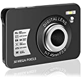 Digital Camera 30MP Vlogging Camera 1080P Compact Camera 2.7 inch Pocket Camera,8X Digital Zoom Rechargeable Small Digital Cameras for Kids, Students, Teens,Beginners (Black)