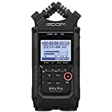 Zoom H4n Pro 4-Track Portable Recorder, All Black, Stereo Microphones, 2 XLR/ ¼“ Combo Inputs, Battery Powered, for Stereo/Multitrack Recording of Music, Audio for Video, and Podcasting