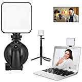 Video Conference Lighting Kit for Remote Working, Video Conferencing, Zoom Calls, Self Broadcasting, Live Streaming，Adjustable Video Light for Laptop with Tripod Stand & Suction Cup (Black)