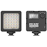 DECADE LED Video Light w 3 Cold Shoe,Rechargable Bicolor Continuous Light Panel for Vlogging,fits Sony,Nikon,Canon,Fuji,Panasonic,Gopro and Smartphone