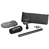 XLR Shotgun Microphone, BOYA Pro Condenser Shotgun Mic 3 Pin XLR Output with Foam Windscreen & Shock Mount for Canon Nikon DSLRS Camcorder Video Interview Broadcast Outdoor Recording Micro Film