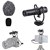 JJC Camera Shotgun Microphone Mic for Sony ZV-1 RX100 VII A6400 A6300 A6100 A7C A7 III Canon EOS M50 R RP R5 R6 6D Mark II 90D Fuji X-T4 X-T3 Nikon D750 Z50 Z5 Z6 Z6II Z7 Z7II Panasonic G7 G9 G85 GH5