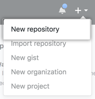 Drop-down with option to create a new repository