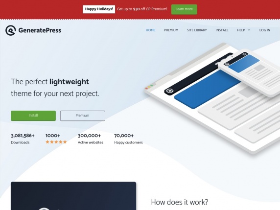 GeneratePress homepage