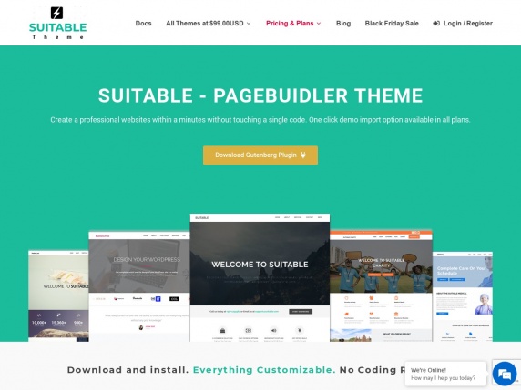 Suitable Theme homepage