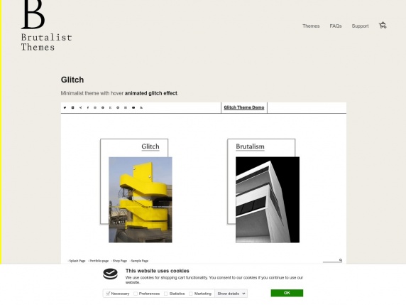 Brutalist Themes homepage