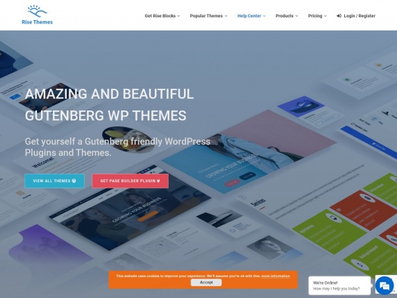 Rise Themes homepage