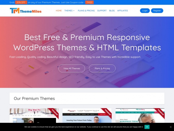 ThemeMiles homepage