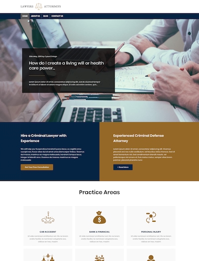 Lawyer WP theme template