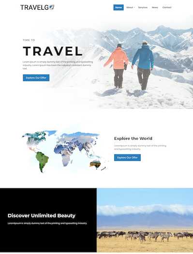 Travel agency WordPress premium template