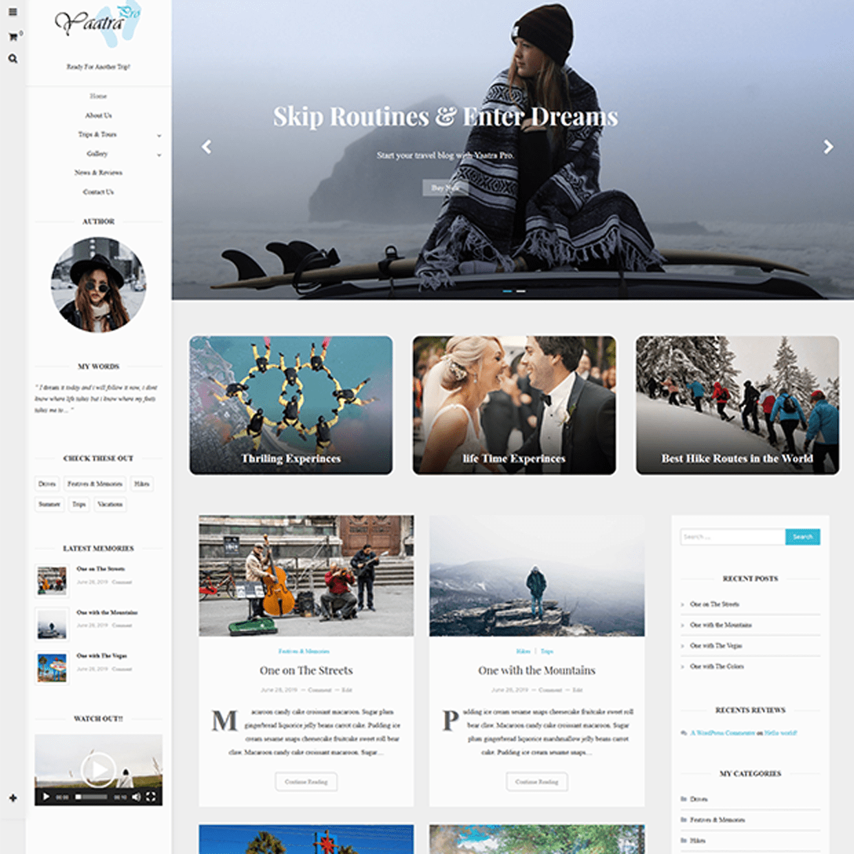 Creative Blogging WordPress Theme – Yaatra Pro