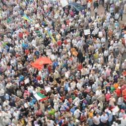 Young people protest in Morocco, 2011, photo by Magharebia