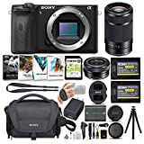 Sony Alpha a6600 APS-C Mirrorless ILC Bundle with 16-50mm and 55-210mm Lenses (9 Items)