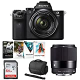 Sony Alpha a7II Mirrorless Digital Camera with 28-70mm Lens, Sigma 30mm Sigma Lens, Photo Software Kit, Sony Lightweight System Case and 64GB Memory Card Bundle (5 Items)