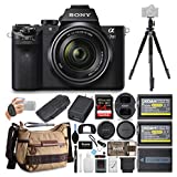 Sony Alpha a7II Mirrorless Digital Camera with 28-70mm Lens, Tripod and Ball Head, Bag, 64GB SD Card, Battery and Dual Charger, Accessories, Case, Dust Blower and Lens Cap Keeper Bundle (9 Items)