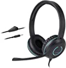 Cyber Acoustics 3.5mm Stereo Headset with Headphones and Noise Cancelling Microphone for PCs, Tablets, and Cell Phones in The Office, Classroom or Home (AC-5002A)