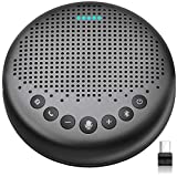 Bluetooth Speakerphone – Luna Updated AI Noise Reduction Algorithm Featured, Daisy Chain, USB Conference Speaker Phone w/Dongle for Home Office, 360° Voice Pickup for up to 8 People