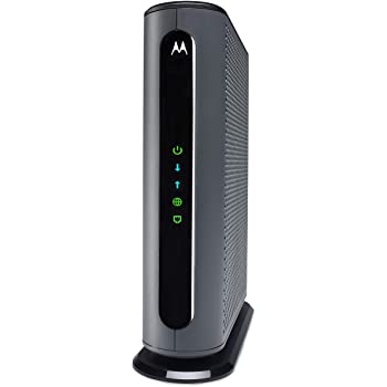 Motorola 24x8 Cable Modem, Model MB7621, DOCSIS 3.0. Approved by Comcast Xfinity, Cox, Charter Spectrum, Time Warner Cable, and More. Downloads 1,000 Mbps Maximum (No WiFi)