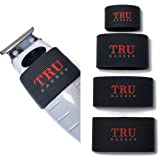 TRU BARBER Clipper Grip Bands 4 PCS, Clipper grips for Barbers, Clipper sleeve for barber tools, Non slip, Heat resistant (Bl