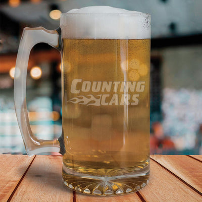 Counting Cars Logo Etched 25 oz Beer Glass