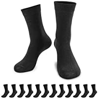 QINCAO Socken Herren Damen 12 Paar Sport Schwarz Baumwolle Lange Komfortbund Socks