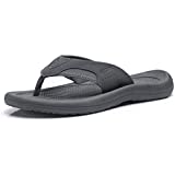 KRABOR Mens Flip Flops,Comfort Arch Support Sport Thong Sandals for Outdoor Size 10.5-11 Grey