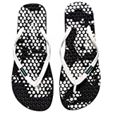 bumpers Women's Slim Massage Flip Flop (7-8 US / 37-38 EU, Black & White Haze)