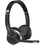 Soulsens Computer Headset with Microphone, CVC 8.0 Wireless Headphones with Noise Canceling Mic for Home Office, Comfort Fit Business Headset for PC, Cell Phone, Office, Skype, 22H Talk Time