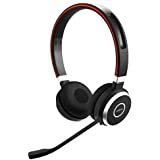 Jabra Evolve 65 UC Wireless Headset, Stereo – Includes Link 370 USB Adapter – Bluetooth Headset with Industry-Leading Wireless Performance, Passive Noise Cancellation, All Day Battery, Stereo Speaker, Model: 6599-829-409