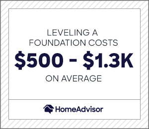 leveling a foundation costs $500 to $1,300