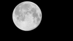 Full Moon in the foreground with a black sky in the background.