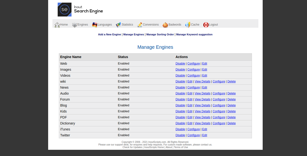 Inout Search Engine Script - Screenshot 5