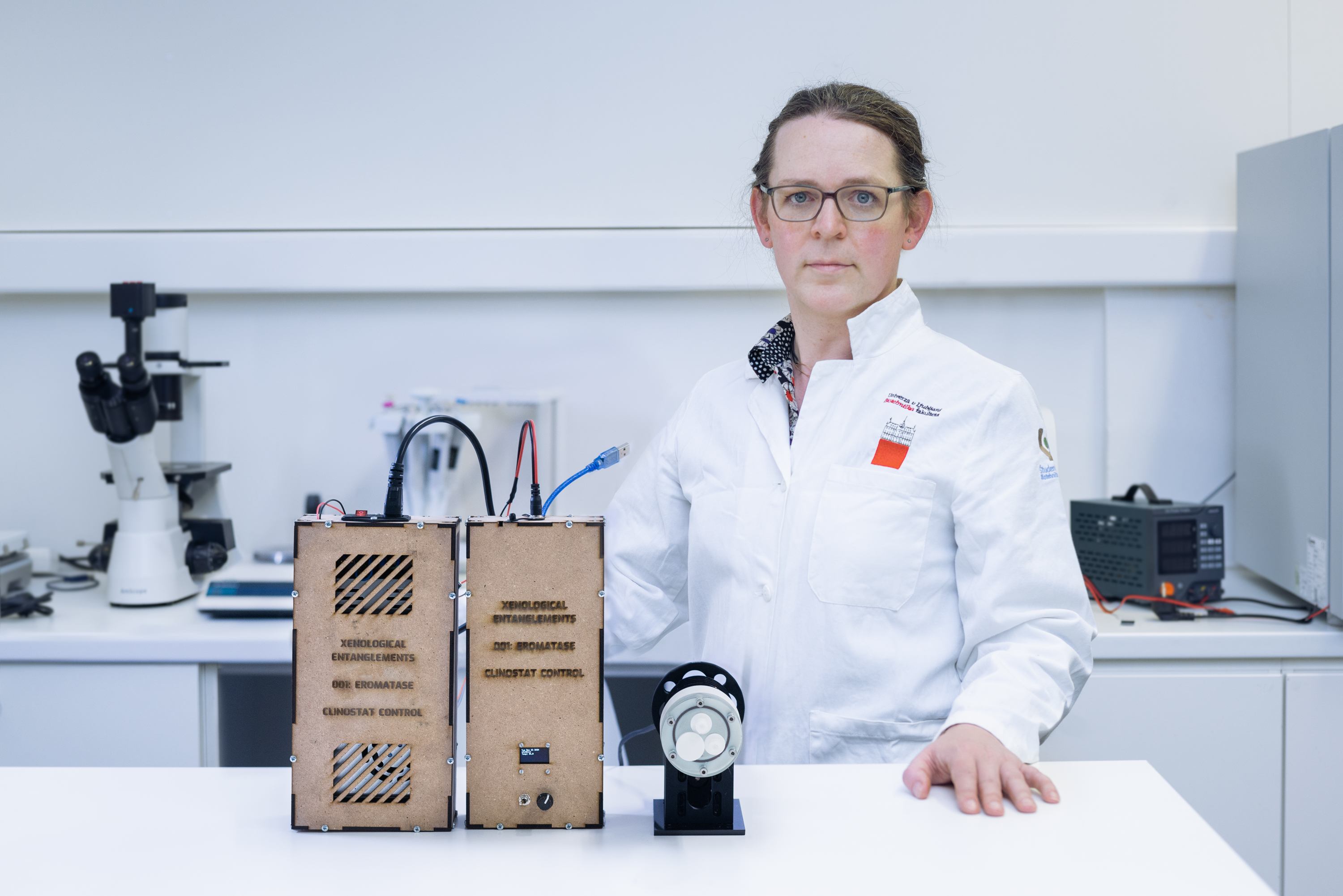 Adriana in the BioTehna laboratory @ Kersnikova Institute, at her Biofriction residency. Photo: Hana Jošić